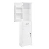 Chery Life Tall Bathroom Storage Cabinet, Freestanding Storage Cabinet with Two Doors and Adjustable Shelves, White - 3 of 4