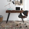 Mitchell Small Desk Distressed Charcoal Brown - WyndenHall: Home Office with Keyboard Tray, Metal Legs - 2 of 4