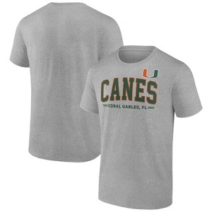 NCAA Miami Hurricanes Men's Gray Bi-Blend T-Shirt - 1 of 3