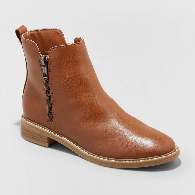 Brown boots ladies ankle