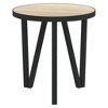 vidaXL Tea Table Accent Coffee Side Table with Steel Frame and Yellow Engineered Wood - 2 of 4