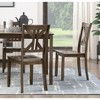 NicBex 59" Dining Table Set for 4 Charcoal Brown Finish Wooden Dining Table with 4 X-Back Side Chairs for Kitchen - 3 of 4