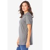 Roaman's Women's Plus Size Polo Ultimate Tee - 4 of 4