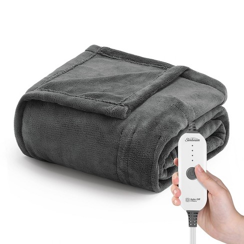 Sunbeam 50 X 60 Nordic Premium Heated Throw Electric Blanket Dark Shadow Sunbeam Microplush Machine Washable Tumble Dry Safe Target