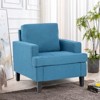 DOMETOUR Linen Fabric Single Armchair, Modern Upholstered Sofa Chair for Living Room Bedroom - 3 of 4