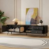 KIGFTSOD 70" TV Stand for TVs up to 80" – Mid Century Modern Entertainment Center with Rattan Doors, 2 Drawers & Open Shelf, Living Room - 4 of 4
