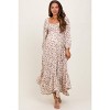 Pinkblush Ivory Floral Smocked Handkerchief Hem Maternity Maxi Dress - 2 of 3