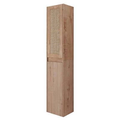 Chery Life 11.81" x 9.81'' x59'' in Brown Bathroom Side Cabinet, Soft Close Doors, Float Mounting Design