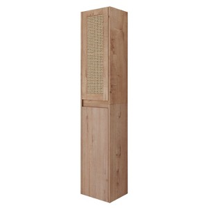 Chery Life 11.81" x 9.81'' x59'' in Brown Bathroom Side Cabinet, Soft Close Doors, Float Mounting Design - 1 of 4