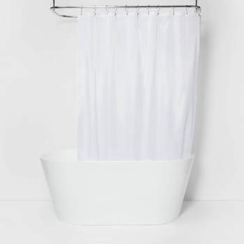 Zenna Home 54 in. W x 78 in. H White Recycled Cotton 100% Waterproof  Stall-Sized Fabric Shower Curtain Liner with Anti-Draft Clips  72674y54x78YWHT - The Home Depot