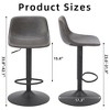 MAYEERTY Gray Adjustable Swivel Bar Stools Set of 2, Modern PU Leather with Back Support for Kitchen Island - 4 of 4