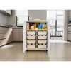 Okak Farmhouse Kitchen Island with 2 Cabinet Doors, Kitchen Cart with Ample Storage Space, Kitchen Island On Wheels for Kitchen, Dining Room, White - 2 of 4