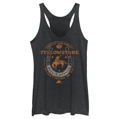 Women's Yellowstone Protect This Family Buckle Bunnies Racerback Tank ...