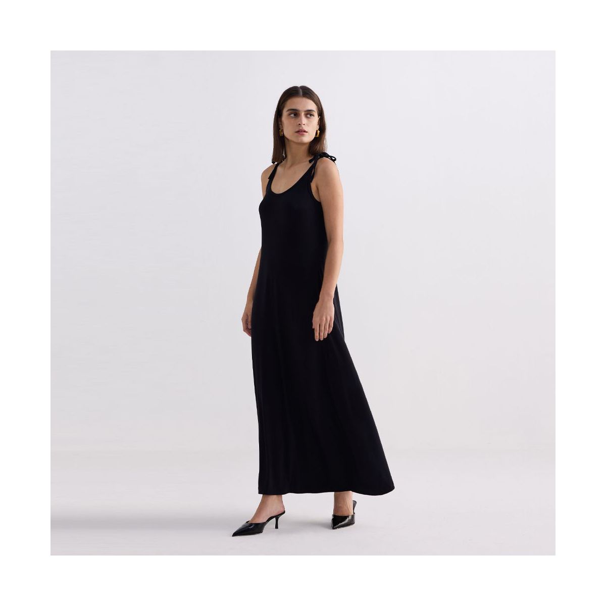Reistor Womens Tie-Detail Maxi Dress - thumbnail 4