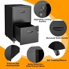 ZACHVO 18 Inch Deep 2 Drawer Black Mobile Metal Filing Cabinet for Letter-Size with Lock, Home Office Storage - 2 of 4