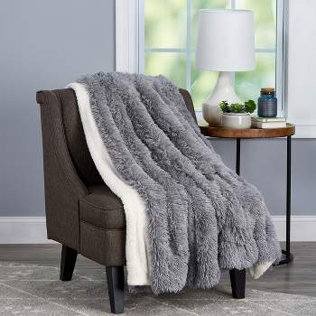 60x70 Faux Fur Throw Blanket White - Yorkshire Home : Target
