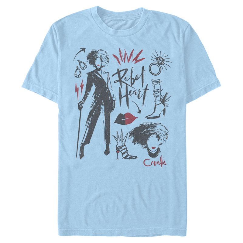 Men's Cruella Fashion Drawings T-Shirt, 1 of 5