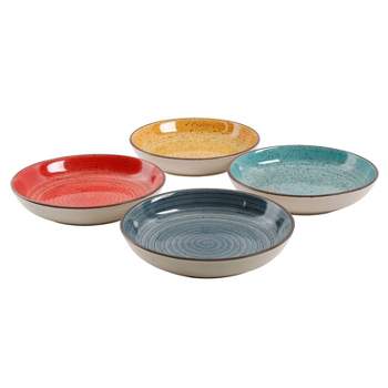 Gibson Home 30oz 4pk Stoneware Color Speckle Pasta Bowl Set