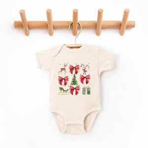 The Juniper Shop Coquette Christmas Collage Baby Bodysuit - 6 Month - Natural - 1 of 3