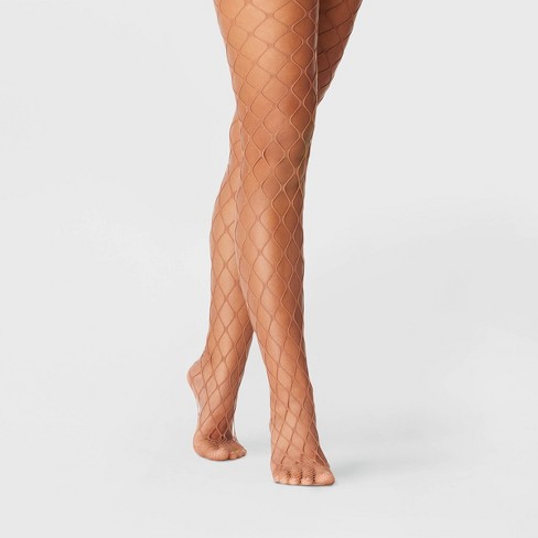 Women's Open Fishnet Tights - A New Day™ Caramel S/M