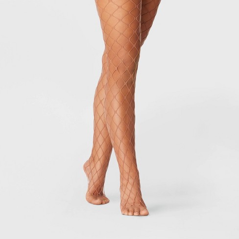 Women's Open Fishnet Tights - A New Day™ Caramel M/L