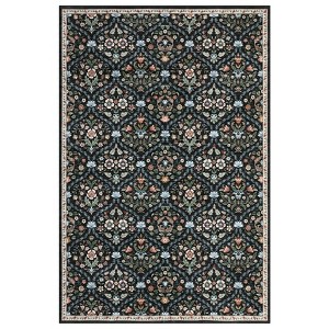 Washable Non Slip Floral Print Vintage Area Rugs for Living Room Bedroom, Soft Low Pile Dining Room Carpet for Home Office - 1 of 4