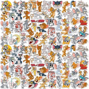 Tom and Jerry 100ct Vinyl Large Deluxe Stickers Variety Pack - Laptop, Water Bottle, Scrapbooking, Tablet, Skateboard, Indoor/Outdoor - 1 of 4