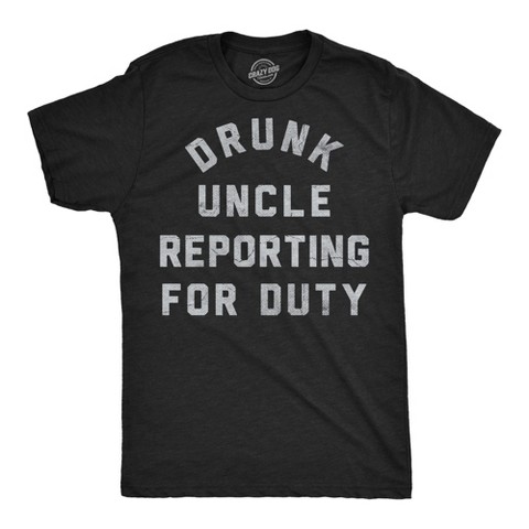Мужские футболки Crazy Dog T-Shirts, Inc. Mens Funny T Shirts Drunk Uncle Reporting For Duty Sarcastic Drinking Tee For Men - Crazy Dog Men's T Shirt Gift for Uncle Black XXL