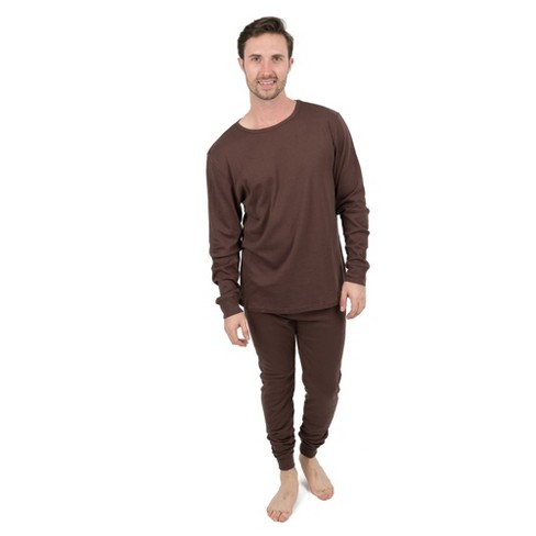 Leveret Mens Two Piece Cotton Pajamas Solid Brown Xxl : Target