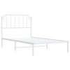 vidaXL Twin XL Metal Bed Frame with Headboard, Sturdy Steel, White, No Mattress - 4 of 4