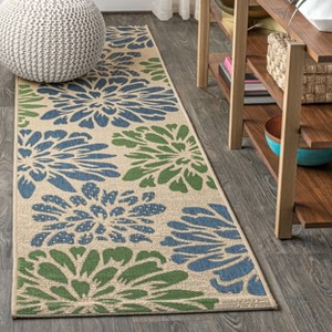 JONATHAN Y Zinnia Modern Floral Textured Weave Indoor/Outdoor Area Rug - 1 of 4