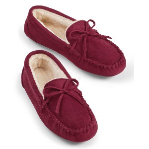 Collections Etc Women's Faux Suede Moccasins - 1 of 3