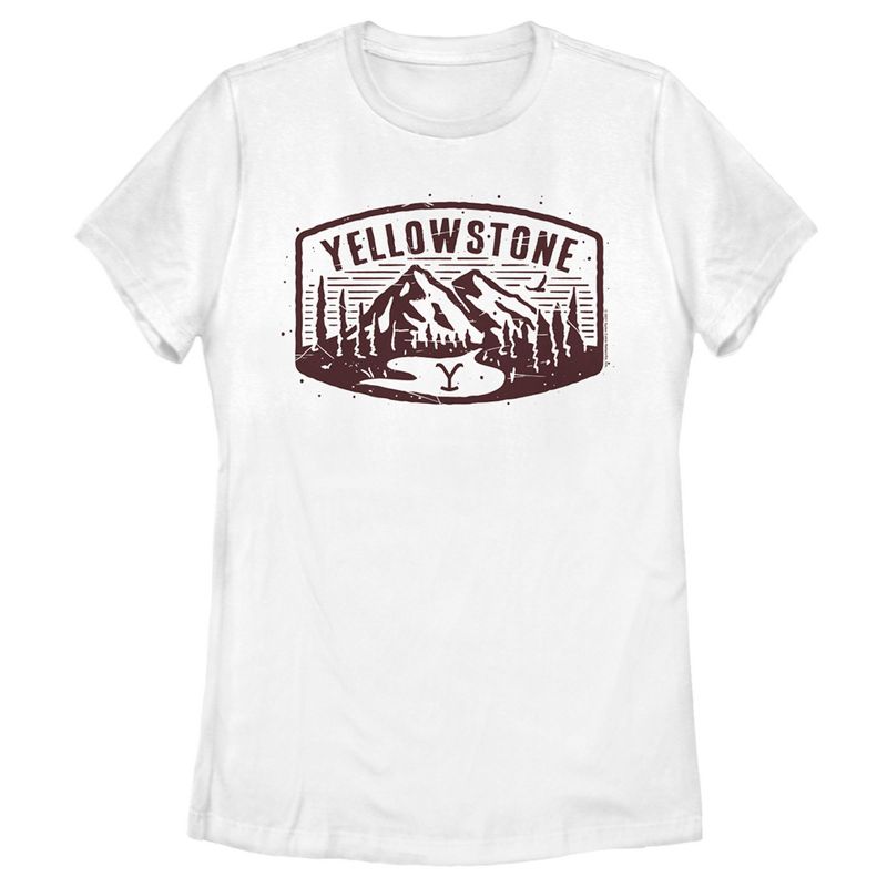 Women's Yellowstone Brown Dutton Ranch Montana Landscape Scenery T-Shirt, 1 of 5