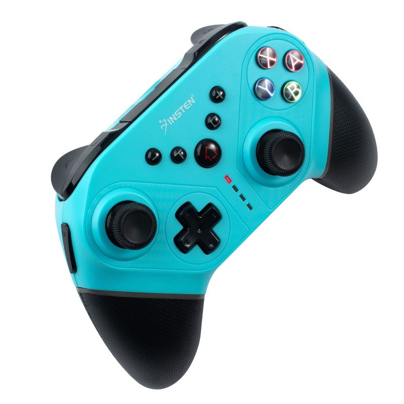 Insten Wireless Controller for Nintendo Switch, OLED Model, Lite, with Programmable Buttons, Gyro Axis, Vibration, Turbo, Blue, 1 of 10