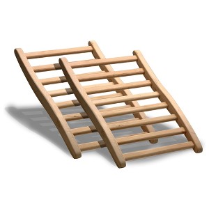 Dynamic Saunas Canadian Hemlock Ergonomic Wooden S-Shaped Sauna Backrest, 2 Pack - 1 of 2