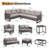 Buenhomino Patio Furniture Set with Thick Cushion, High Back Outdoor Sectional Sofa and Metal Coffee Tables, 7PCS Wicker Conversation Set - 3 of 4