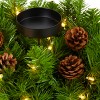 Nearly Natural 30-in Christmas Artificial Pine Triple Candelabrum with 35 Clear Lights and Pine Cones - 3 of 3