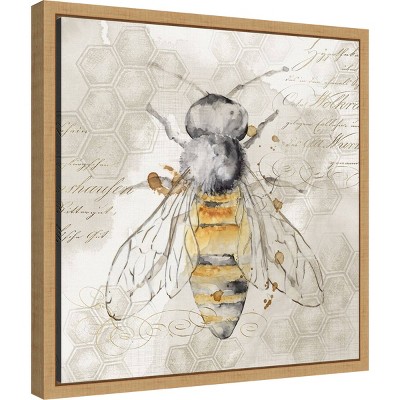 Queen Bee II Framed Canvas Print with Maple Frame