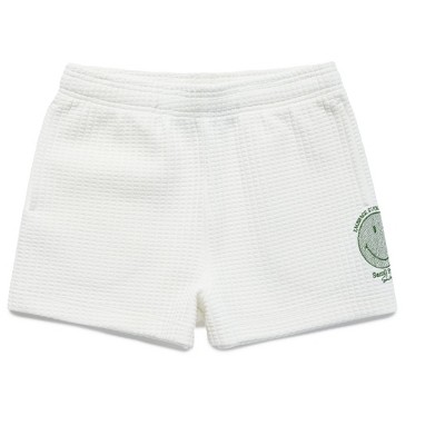 Samii Ryan | Smiley® Flourish Waffle Shorts, White, Medium, 3