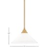 Toltec Lighting Any 1 - Light Pendant in  New Aged Brass with 16" White Muslin Shade - 2 of 2