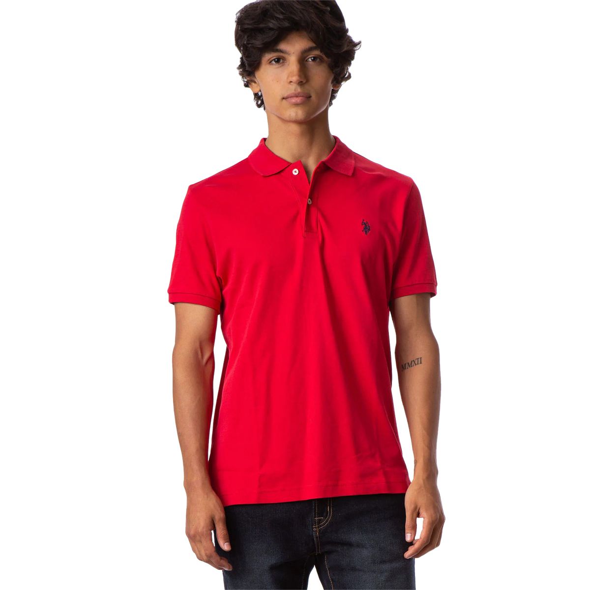 U.S. Polo Assn. Men's Solid Short Sleeve Interlock Polo Shirt, Golf Shirts for Men, Business Casual Polos - thumbnail 9