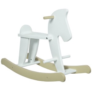 Wooden Rocking Horse for Toddlers, Classic Ride-On Toy for Ages 1–3, White - 1 of 4