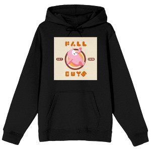 Fall Guys Ultimate Knockout Falling Pink Character Men's Black Sweatshirt - 1 of 3