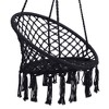 Cesicia Black Hammock Chair, Macrame Swing, Max 330 Lbs Hanging Cotton Rope Hammock Swing Chair for Indoor and Outdoor - 3 of 4