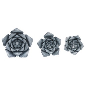 Transpac Metal 15 in. Silver Spring Blossom Wall Decor Set of 3 - 1 of 2