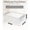 Paaaawaters 6 Pack Extra Large Pencil Box, Plastic Pencil Case Crayon Box, Clear Marker Organizer Plastic Containers with Lid - 2 of 4
