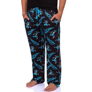 Pokemon Men's Lucario #0448 Fighting Poses Pajama Lounge Pants - 1 of 4