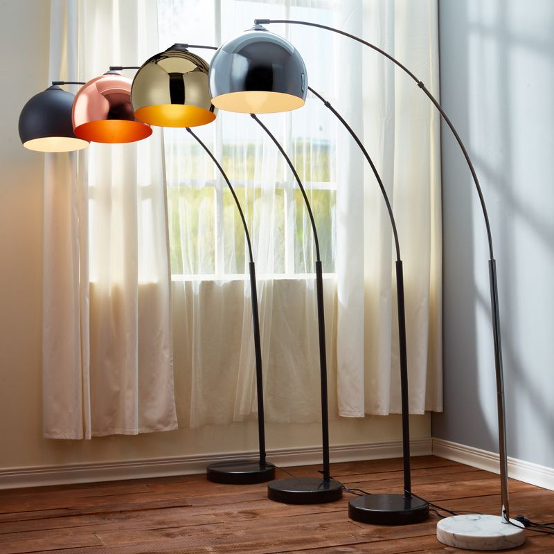 Teamson Home Arquer Arc Floor Lamp with Faux Marble Base, 4 of 11