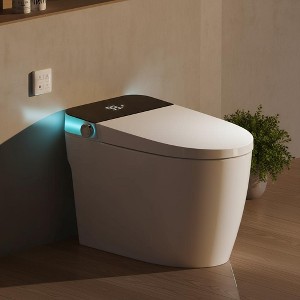 Dyonery Smart Bidet Toilet with  Auto Open/Close Lid & Seat, Foot Sensor Flush, Tankless One Piece Elongated, Heated Seat, - 1 of 4