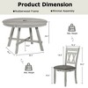 VECELO Rustic Dining Table Set, Rubber Wood Round Table and Upholstered Dining Chairs for Kitchen, Gray - 3 of 4
